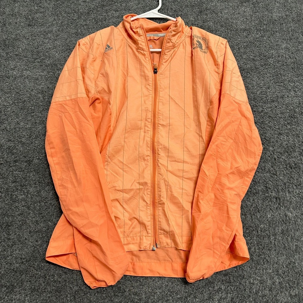 Adidas Jacket Womens S Orange Supernova Climaproof Running Full Zip Athletic